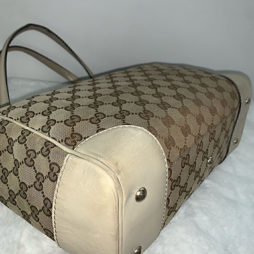 Authentic GUCCI GG Logo Web Line Tote - Picture 7 of 14